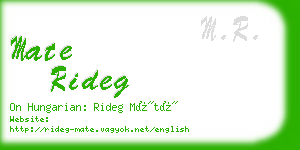 mate rideg business card